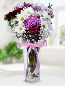 beyaz papatya hüsnüyusuf vazo