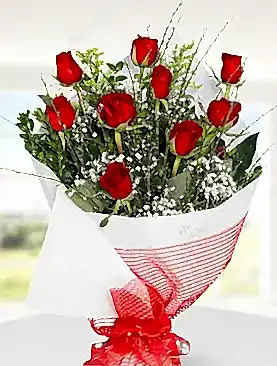 9 kırmızı gül buket
