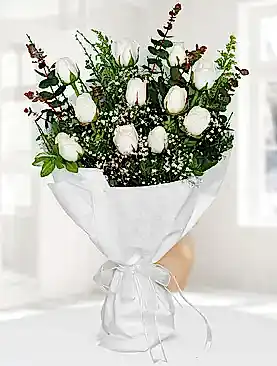 11 beyaz gül buket