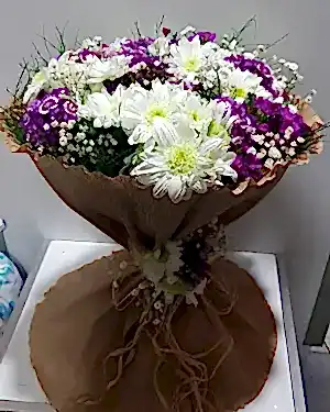 beyaz papatya renkli hüsnüyusuf buket