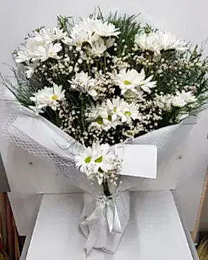 beyaz papatya buket